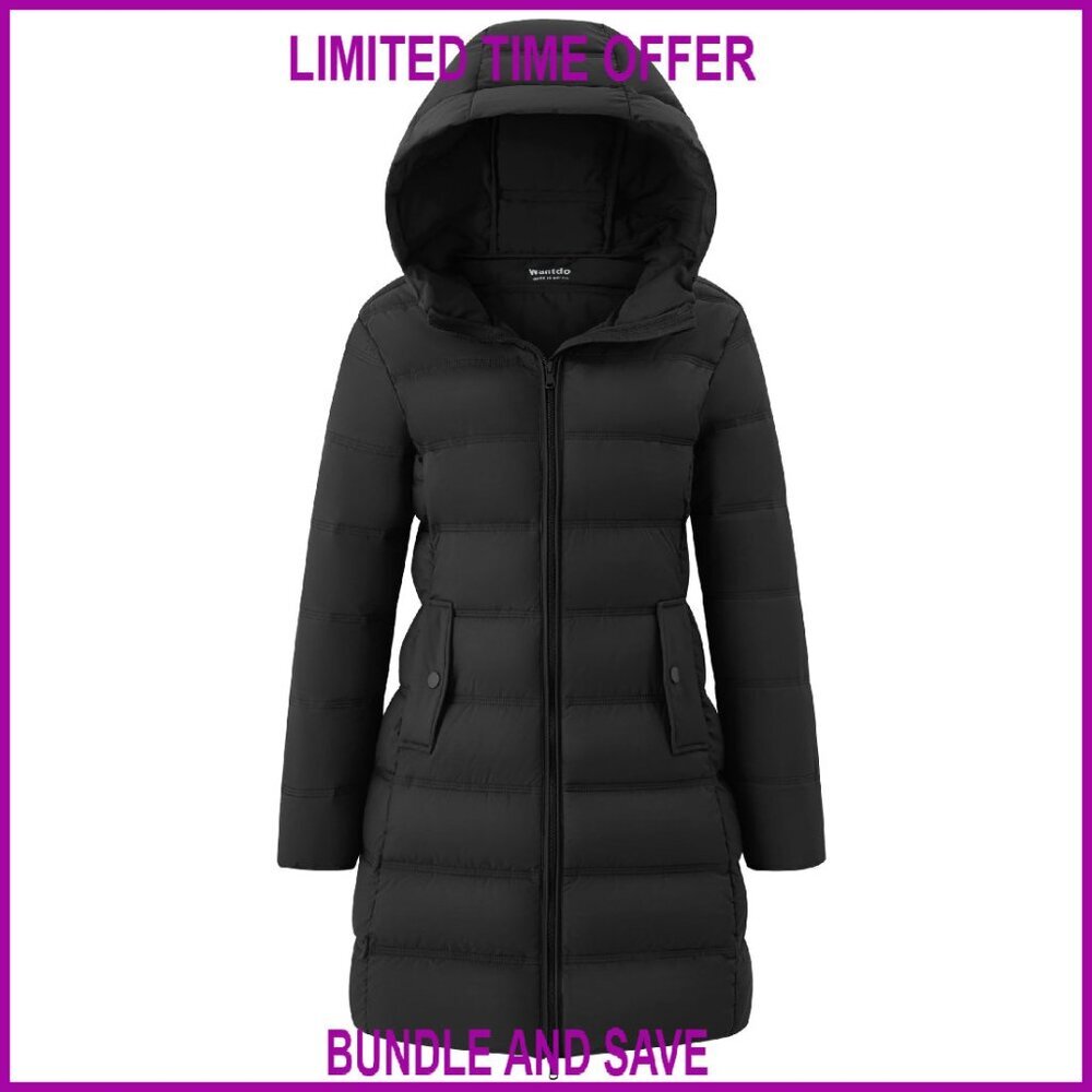 Women's Lightweight Puffer Coat with Hood Slim Fit Winter Jacket